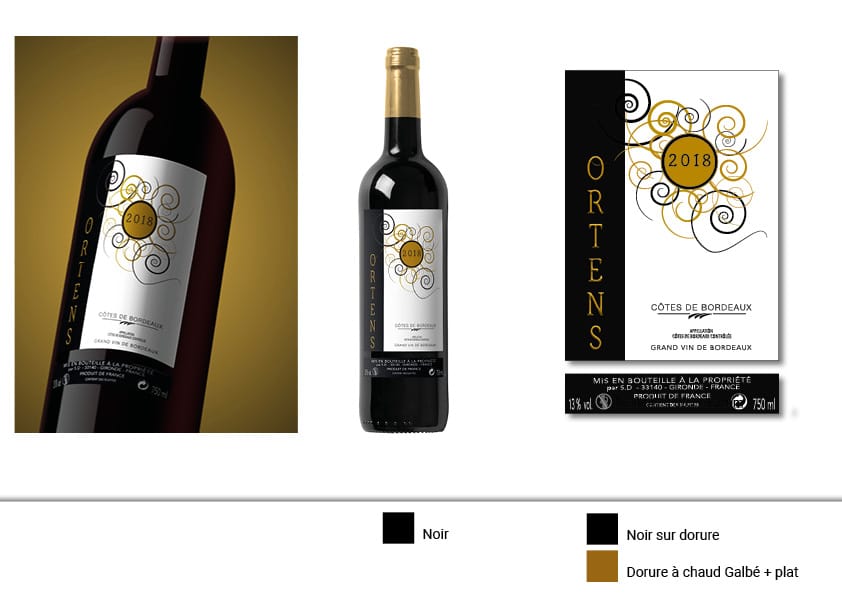planche d'illustration de l'étiquette de vin 2 ortens