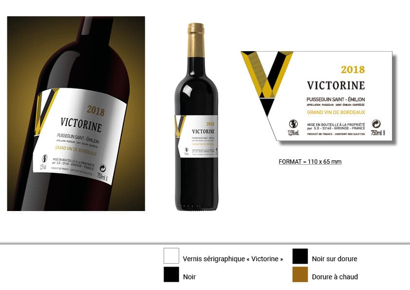 planche d'illustration de l'étiquette de vin 2 victorine